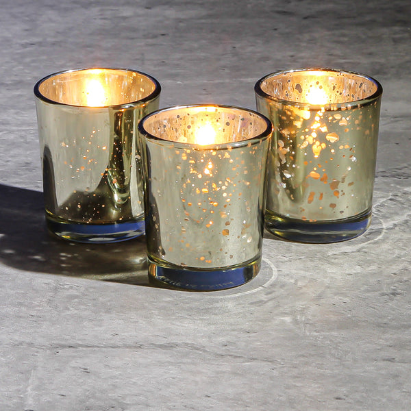 Richland Metallic Gold Mercury Votive Holders Set of 72 - Candles4Less