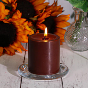 Richland Pillar Candles 3"x3" Brown Set of 24