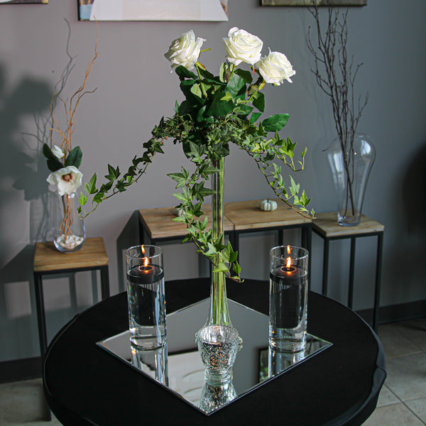 Black Rose and Gold Rose Centerpieces Mirrored Mason Jars, Bud Vases and  Large Floral Arrangements 