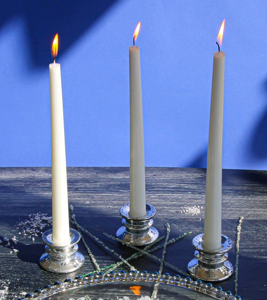 Richland Athena Taper Candle Holder & Richland 10" Taper Candles Set of 10 (Choose your color)