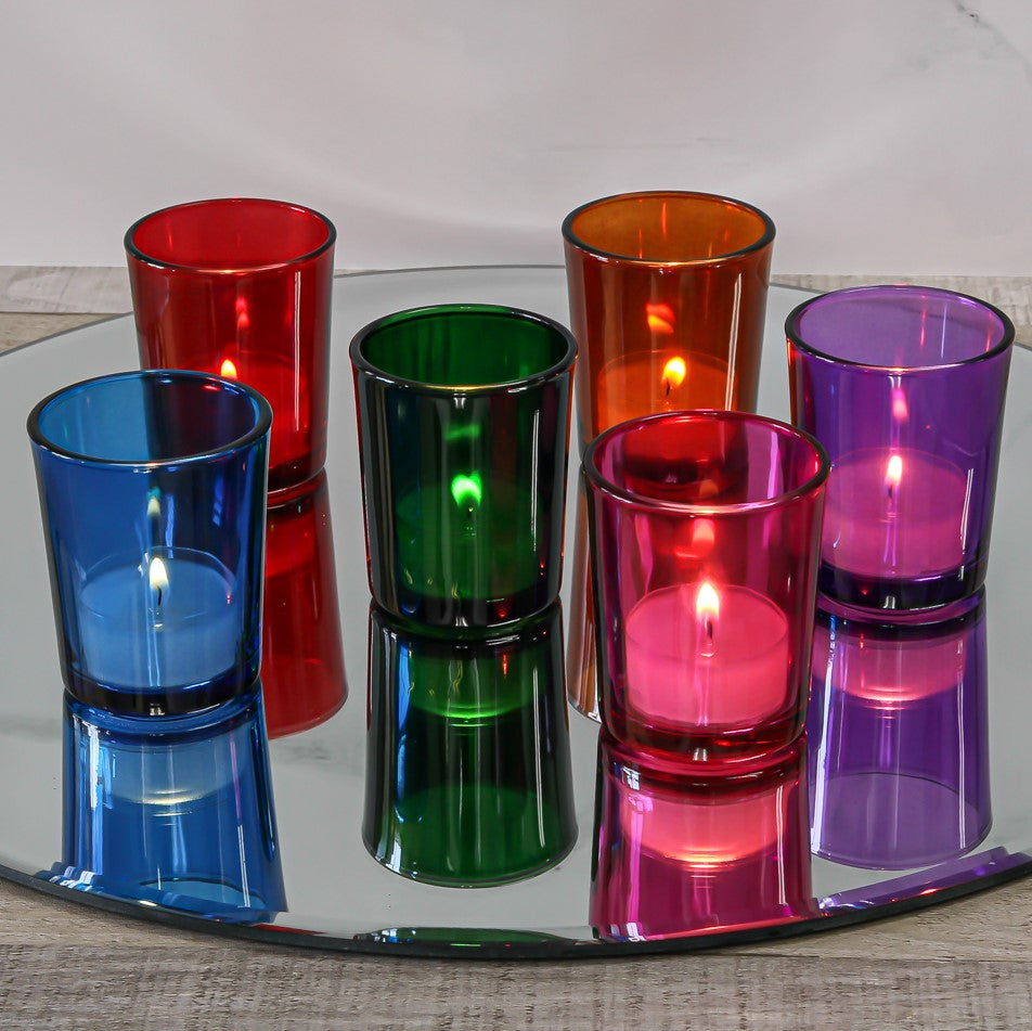 Eastland Votive Holder Assorted Colors Set Of 12 - Candles4Less