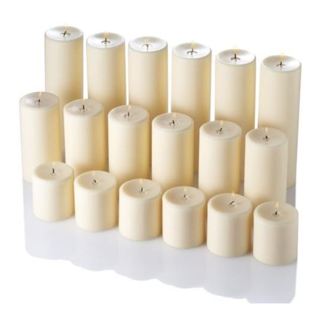 richland pillar candles 3 x3 3 x6 3 x9 light ivory set of 18