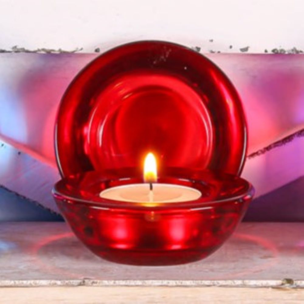 Eastland Chunky Tealight Candle Holder Red