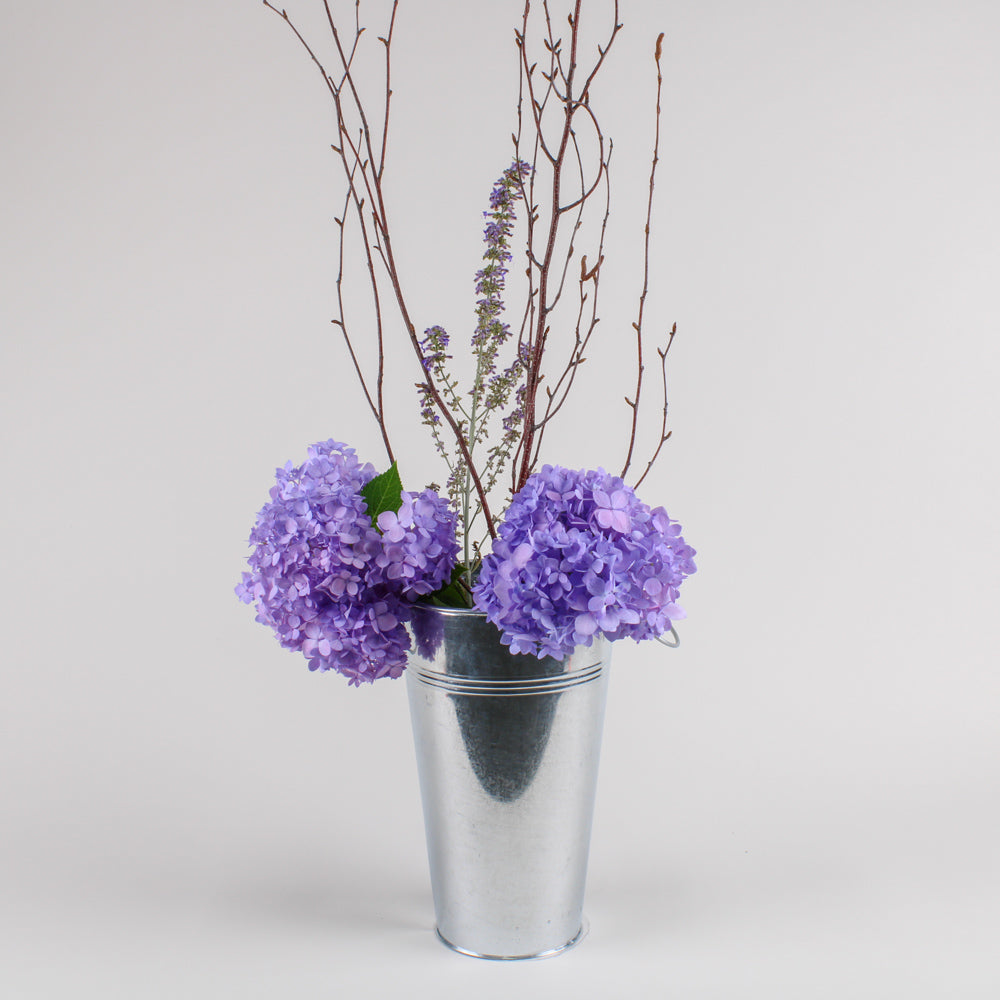 11 White Flower Market Buckets with Handles