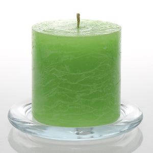 Richland Rustic Pillar Candle 3"x 3" Green Set of 12