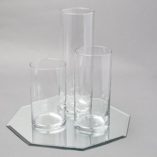 Eastland Octagon Mirror and Cylinder Vase Centerpiece Set of 48