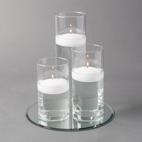 12 Slim Pillar Candles and Cylinder Vases