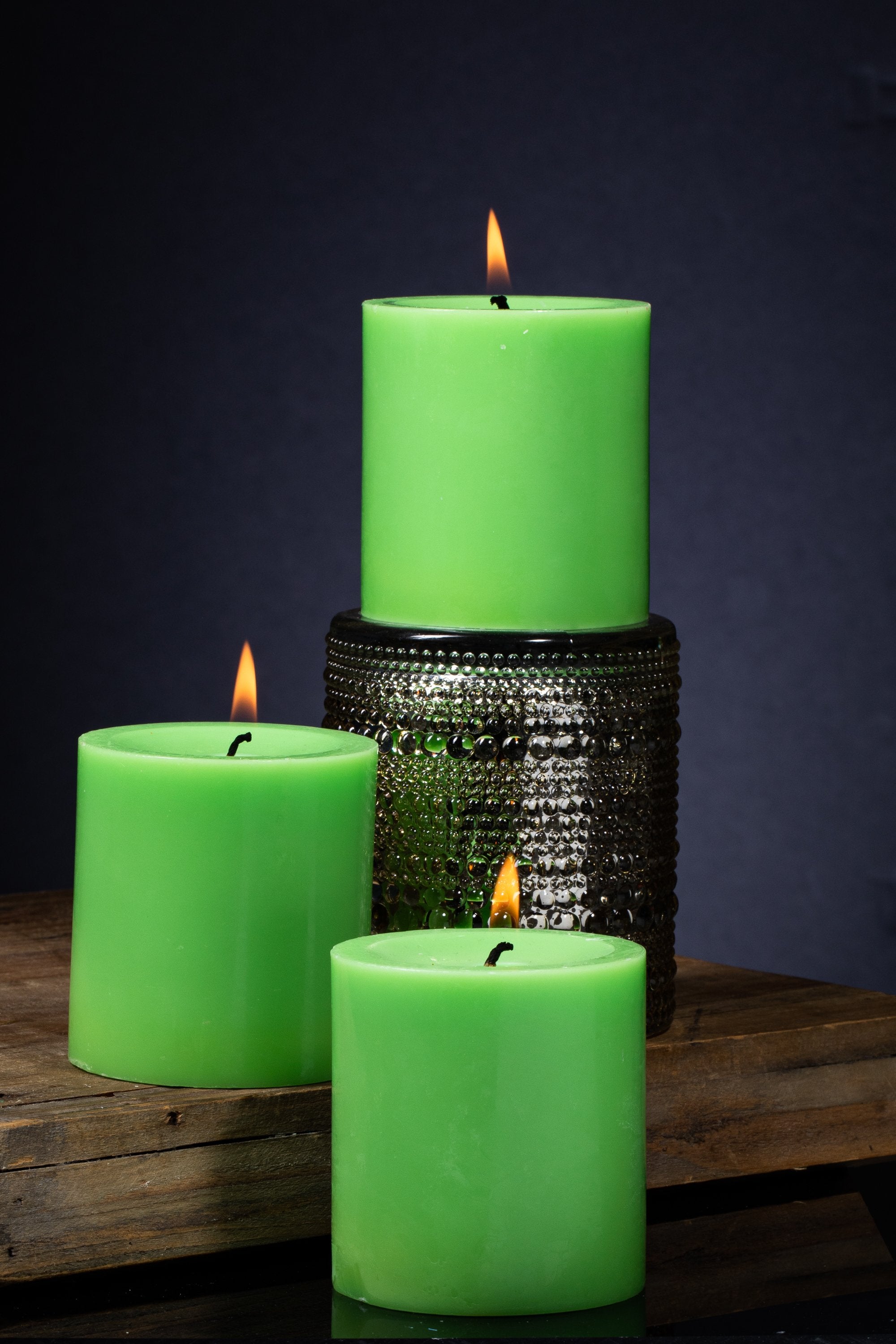 Richland Pillar Candle 3x3 Green - Candles4Less