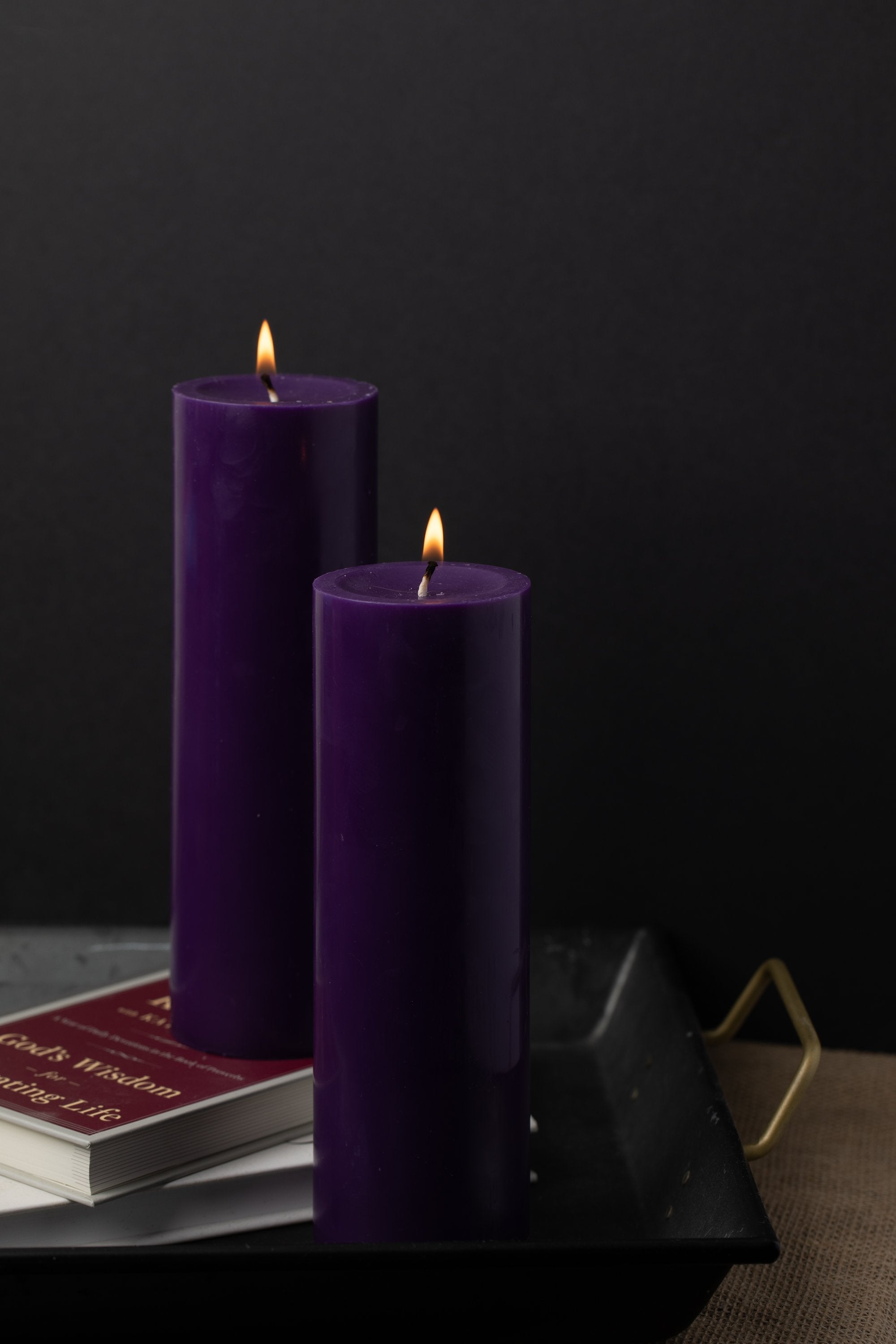 Richland Pillar Candles 3"x9" Purple Set of 6