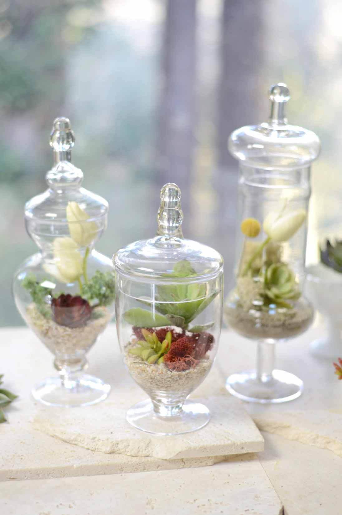 Set Of 3 Glass Apothecary Candy Jars With Lids - 10/12/14