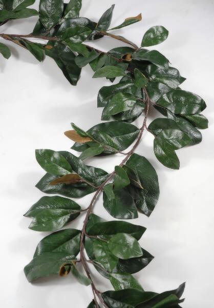 Deluxe Real Touch Magnolia Leaf Garland 6ft 109 Leaves