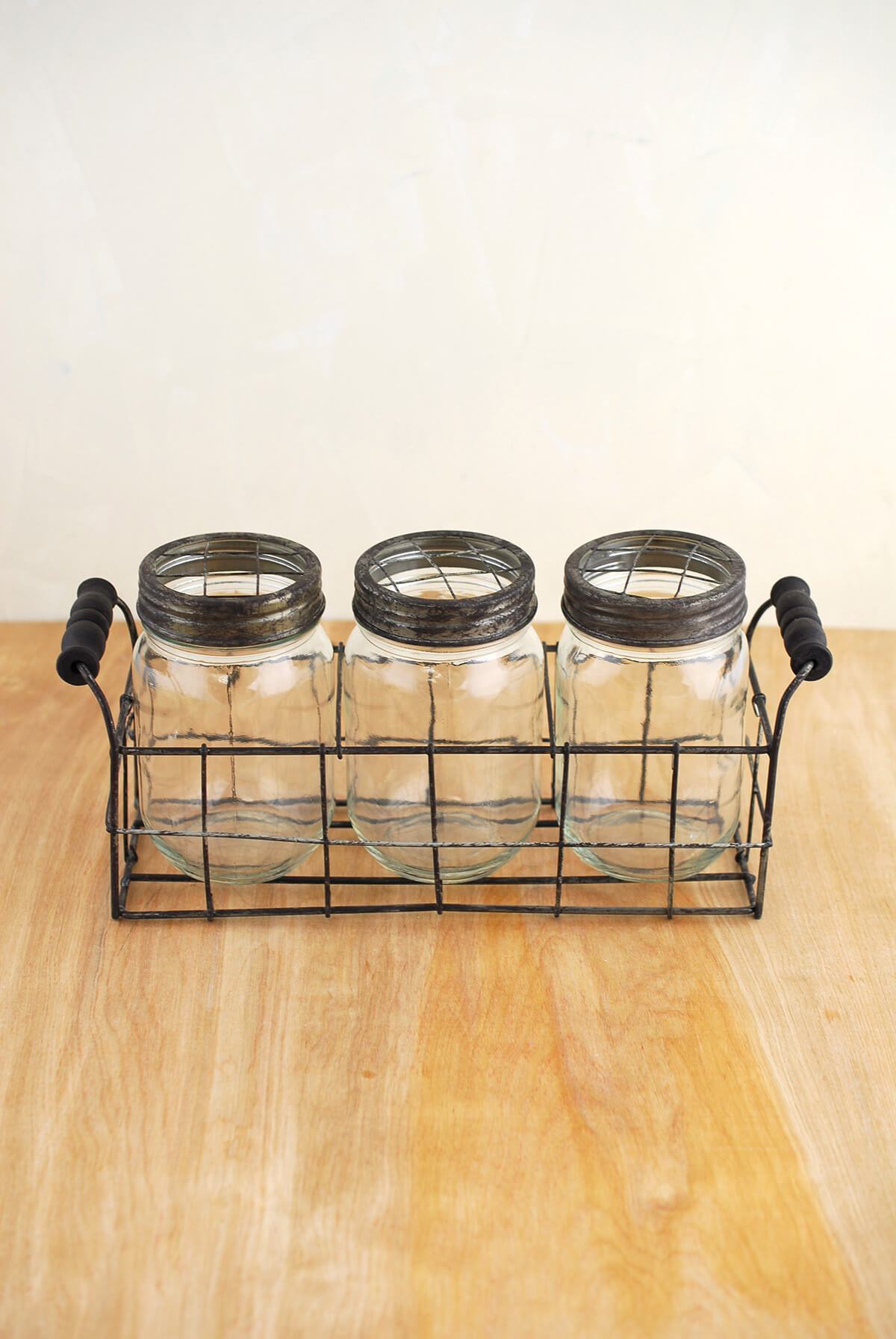 Eastland Small Mason Jar with Handle Glass Set of 12